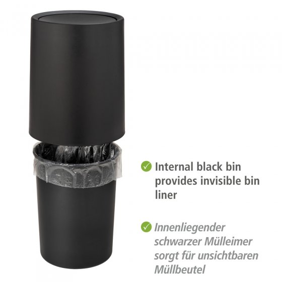 Schwingdeckeleimer Mod. Atri Schwarz, Fassungsvermögen: 6 Liter