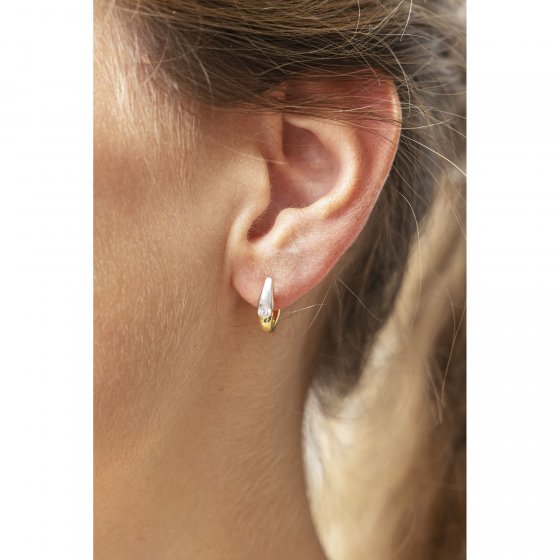 Ohrring 375/- Gelbgold 2farbig Zirkonia 