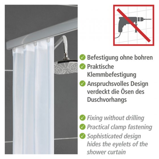 Teleskop-Duschschiene Mod. Era Chrom 75-125 cm, für Duschvorhänge 