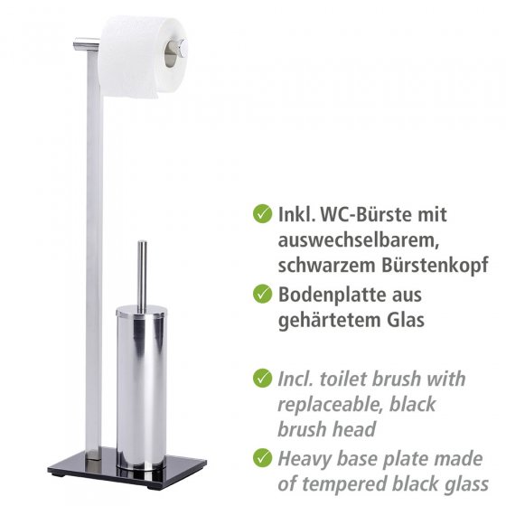 Stand WC-Garnitur Mod. Lava, aus rostfreiem Edelstahl