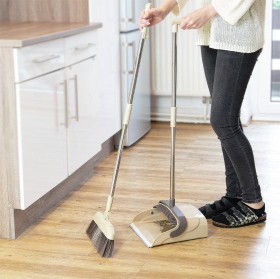 180° drehbare Eck-Kehrgarnitur Mod. Flexi, mit Gummilippe und drehbarem Besen-Kopf 