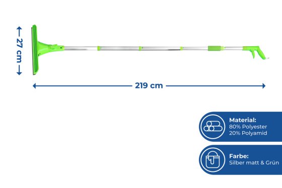 Sprüh-Fensterwischer Mod. Maxi extra lang, Arbeitshöhe bis 420 cm 