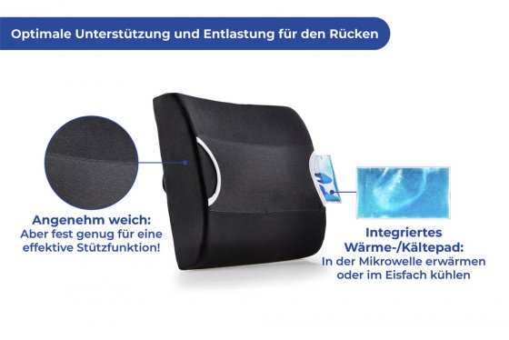 Kühlendes Rückenstützkissen, ca. 33 x 32 x 10 cm 