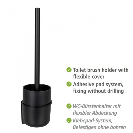 Turbo-Loc® WC-Garnitur Mod. Carpino Schwarz, Befestigen ohne Bohren 