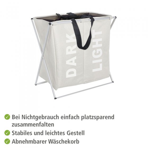 Wäschesammler Mod. Duo Beige, Fassungsvermögen: 120 Liter 