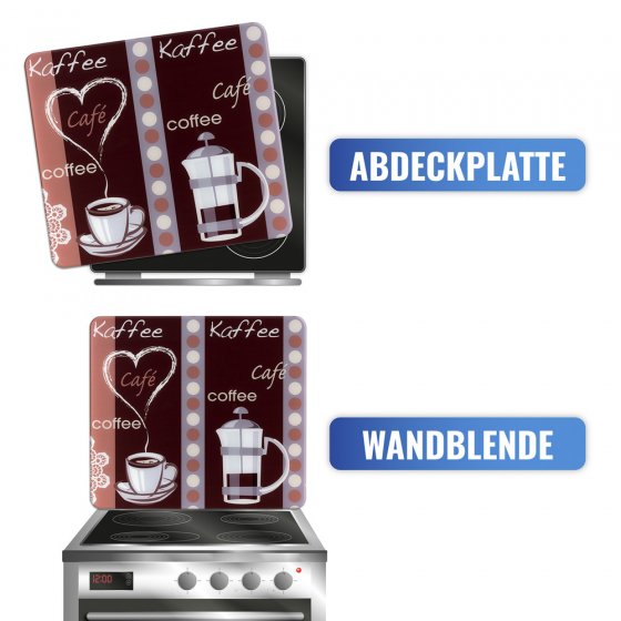 Multi-Platte Mod. Kaffeeduft, Spritzschutz, Herdblende, Schneidbrett 