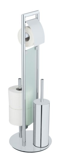 Edelstahl Stand WC Garnitur Mod. Sulmona, WC-Bürste mit Silikon-Bürstenkopf 
