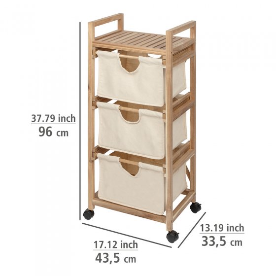 Wäschewagen Mod. Acina 3 Schubladen, Maße: 43,5 x 96 x 33,5 cm