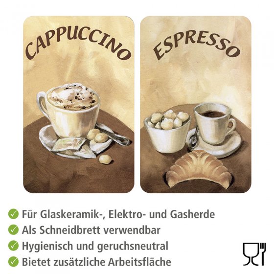 Herdabdeckplatte Universal Kaffee 2er Set, für alle Herdarten