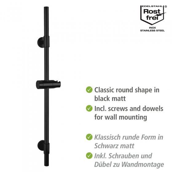 Duschstange Mod. Basic Schwarz, 66 cm 