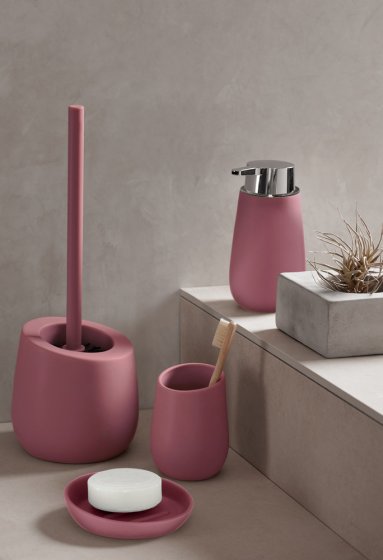 WC-Garnitur Mod. Badi Altrosa Keramik, mit Silikon-Bürstenkopf