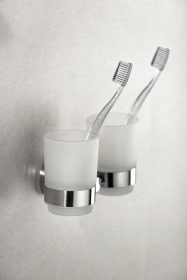 Zahnputzbecherhalter Duo Mod. Bosio Edelstahl glänzend, rostfrei