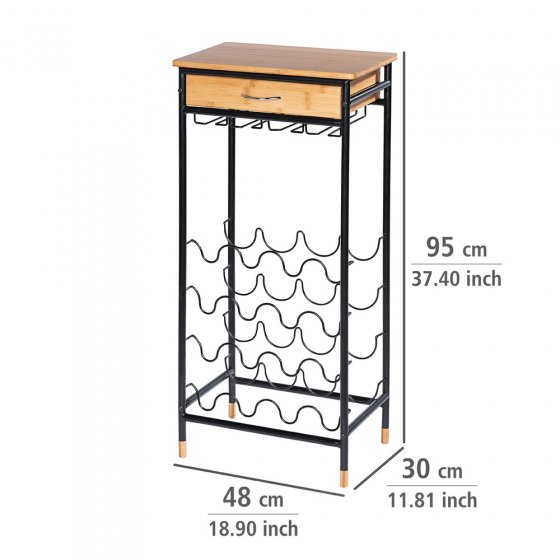 Weinregal Mod. Loft für 16 Flaschen, aus Bambus 