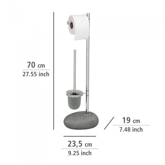 Stand WC-Garnitur Mod. Pebble Stone Grey, aus Polyresin