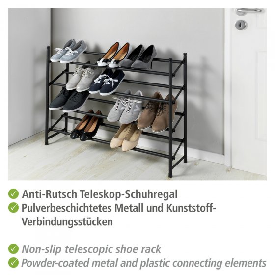 Anti-Rutsch-Schuhregal Mod. Hero ausziehbar, aus pulverbeschichtetem Metall
