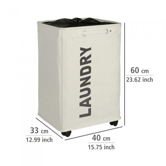 Wäschesammler Mod. Quadro Beige, Wäschekorb, 79 l 