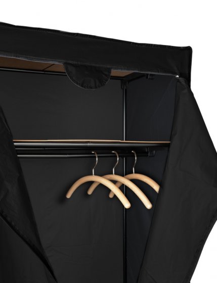 Kleiderschrank Mod. Deep Black mit Ablage, Gestell aus Metall