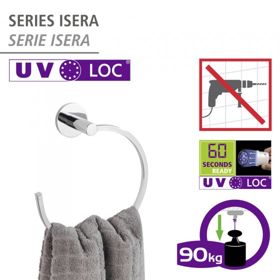 UV-Loc® Handtuchring Mod. Isera, Befestigen ohne Bohren mit innovativem Klebesystem