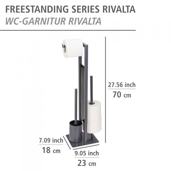Stand WC-Garnitur Mod. Rivalta Grau, Platte aus Sicherheitsglas 