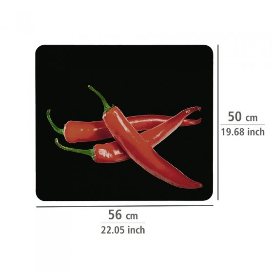 Motivplatte Mod. Hot Peperoni, gehärtetes Glas