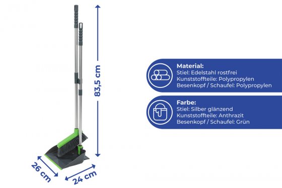 Kehrgarnitur, klappbare Kehricht Garnitur mit Clip-Halterung 