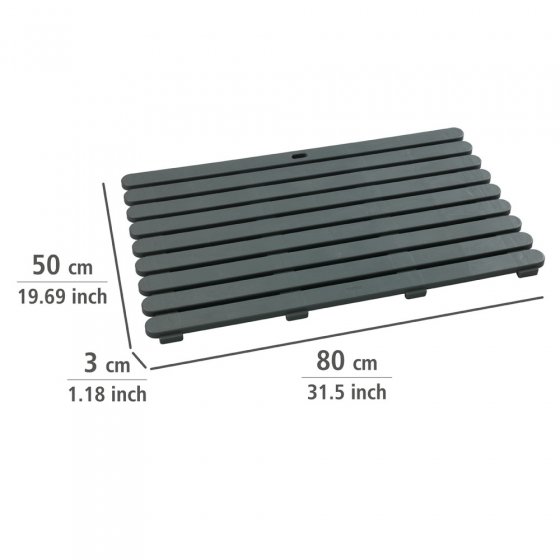 Badematte Mod. Indoor & Outdoor Grau, 50 x 80 cm, mit rutschhemmender Struktur