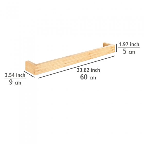 Handtuchstange Mod. Bambusa aus Bambus, 60 cm, inkl. Befestigungsmaterial 