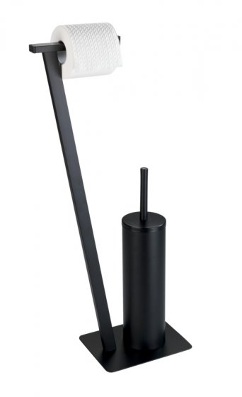 Stand WC-Garnitur Mod. Lirio Schwarz matt, mit viereckiger Bodenplatte