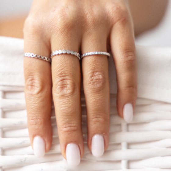 Ring 925/- Sterling Silber rhodiniert Herz Stacking 