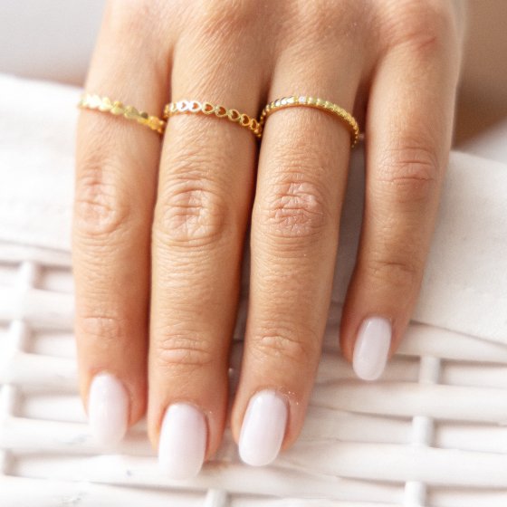 Ring 925/- Sterling Silber vergoldet Herzen Zirkonia Stacking 