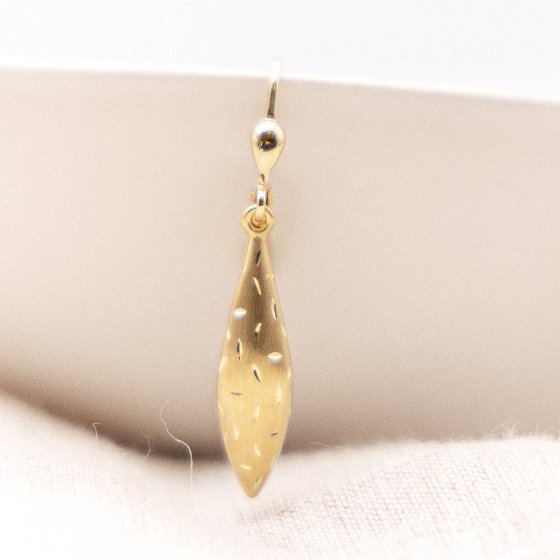 Ohrringe 333 Gold glanz matt diamantiert 