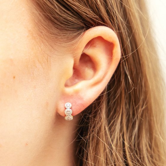 Ohrringe Gold 585 mit 60x Zirkonia weiß 