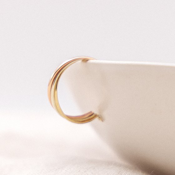 Ohrringe Gold 333 dreifarbig 20mm Durchmesser 