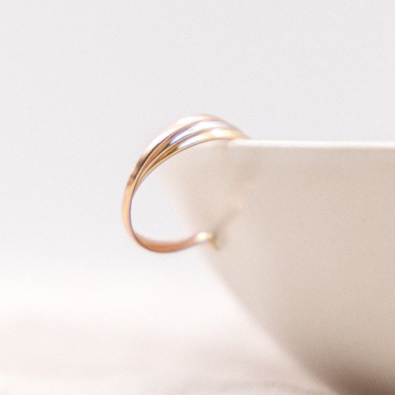 Ohrringe Gold 585 dreifarbig 20mm Durchmesser 