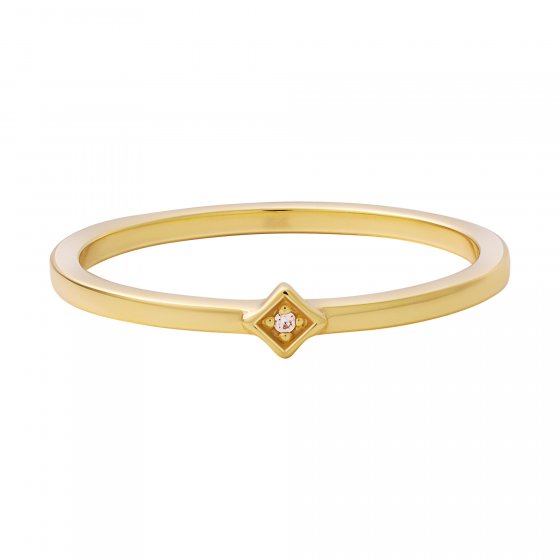 Ring 925 Silber vergoldet Zirkonia Raute 