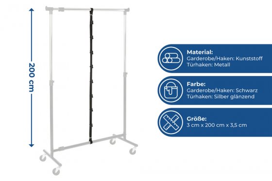 Taschengarderobe, für 8 Taschen 