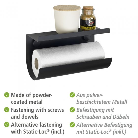 Rollenhalter Mod. Jet, aus pulverbeschichtetem Metall 