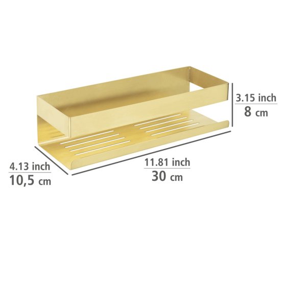 Turbo-Loc® Wandablage Mod. Genova Gold Matt, Befestigen ohne Bohren 