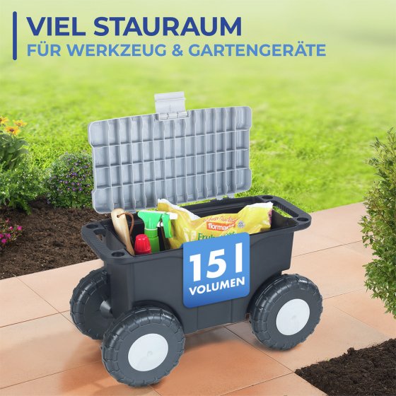 Garten- und Hobbywagen XXL, komfortable Sitzhöhe 