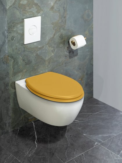 WC-Sitz Mod. Prima Senfgelb matt, MDF, FSC® zertifiziert 