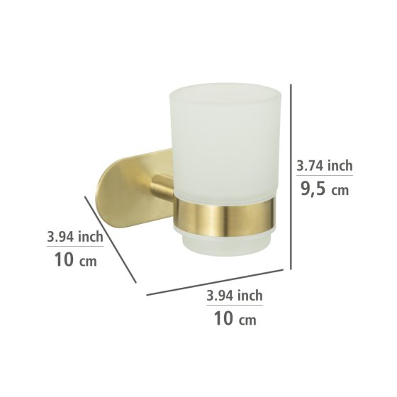 Turbo-Loc® Zahnputzbecher Mod. Orea Uno Gold Matt, Befestigen ohne bohren 
