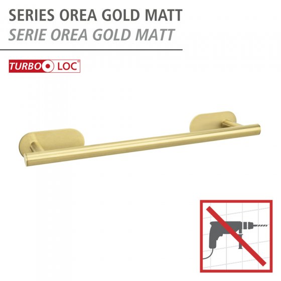Turbo-Loc® Badetuchstange Mod. Orea Gold, 40 cm, Befestigen ohne bohren 