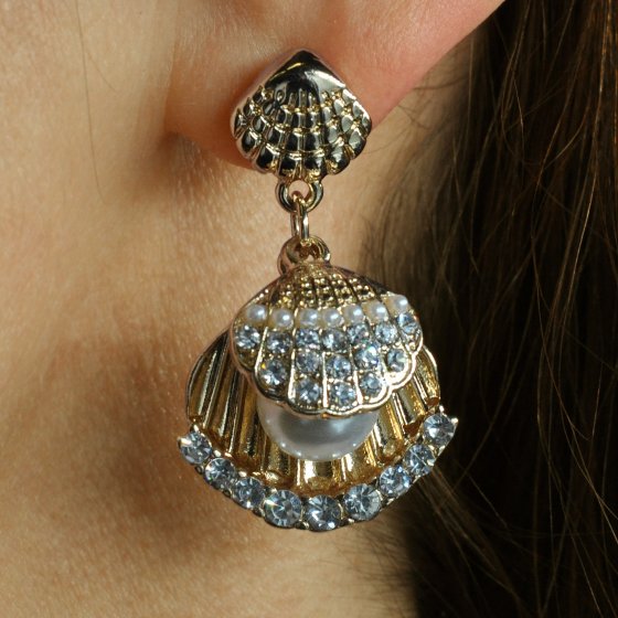 Schmuckset Muschelset Anhänger mit Ohrsteckern 