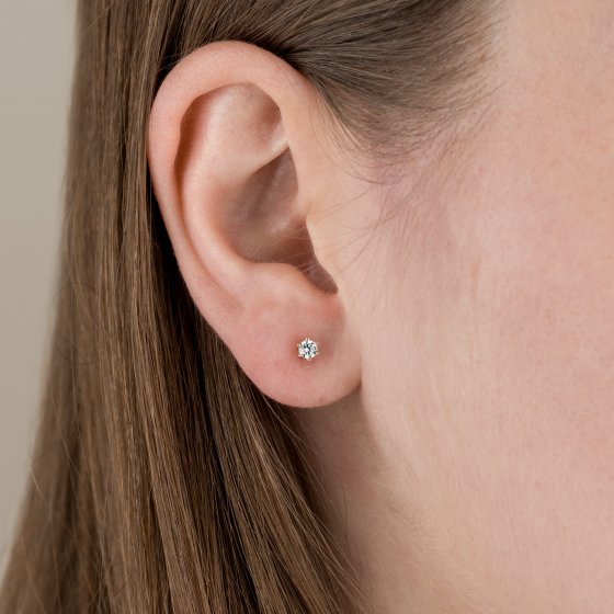 Ohrringe Gold 585 mit 2x Brillant zus. 0,20 ct. 