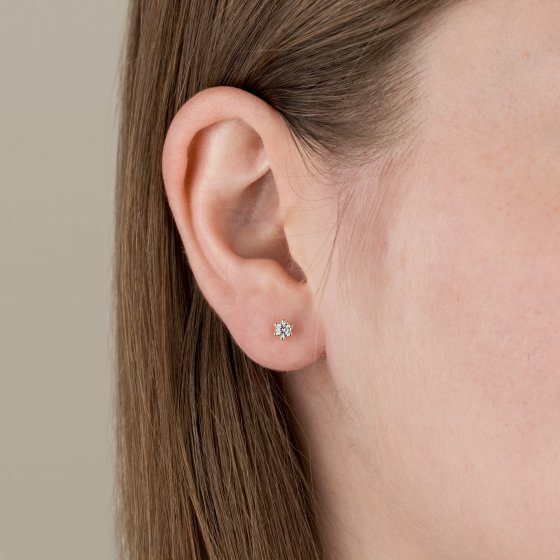 Ohrringe Gold 585 mit 2x Brillant zus. 0,25 ct. 