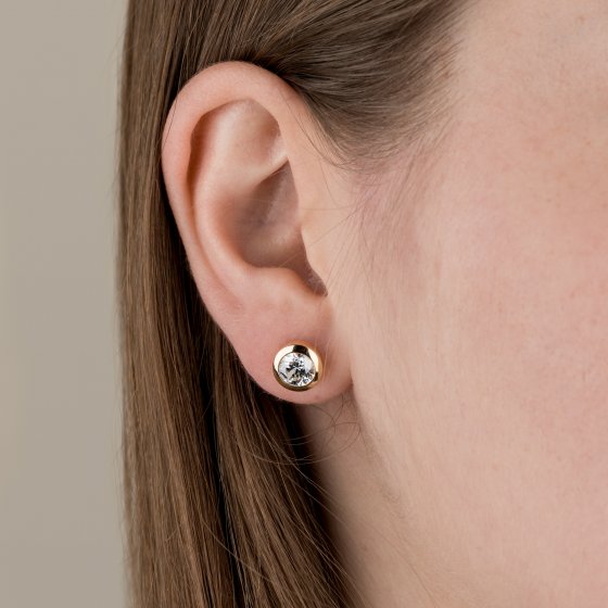 Ohrringe Gold 750 mit 2x Brillant zus. 2,00 ct. 