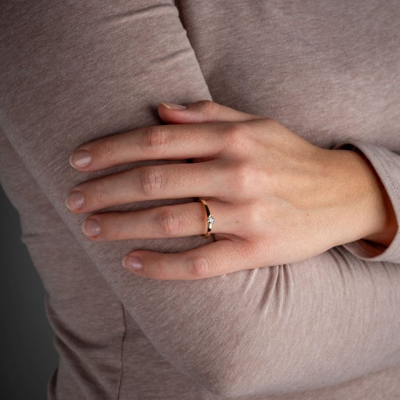 Ring Gold 585 mit natürlichem Brillant 0,25 ct. 