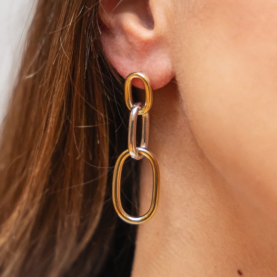 Ohrhänger 925  Sterling Silber zweifarbig 