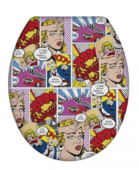 Premium WC-Sitz Mod. Pop-Art, aus antibakteriellem Duroplast