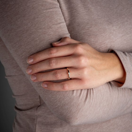 Ring Gold 585 mit natürlichem Brillant 0,10ct. 